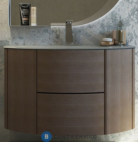 Тумба под раковину Cezares EDEN 55070 с двумя выдвижными ящиками и с двумя распашными дверками, Rovere scuro Soft, 91x51x55