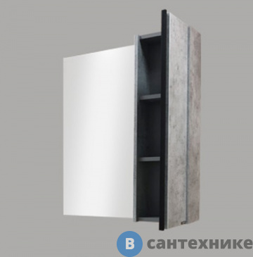 картинка Зеркало-шкаф Comforty Эдинбург-75 бетон светлый