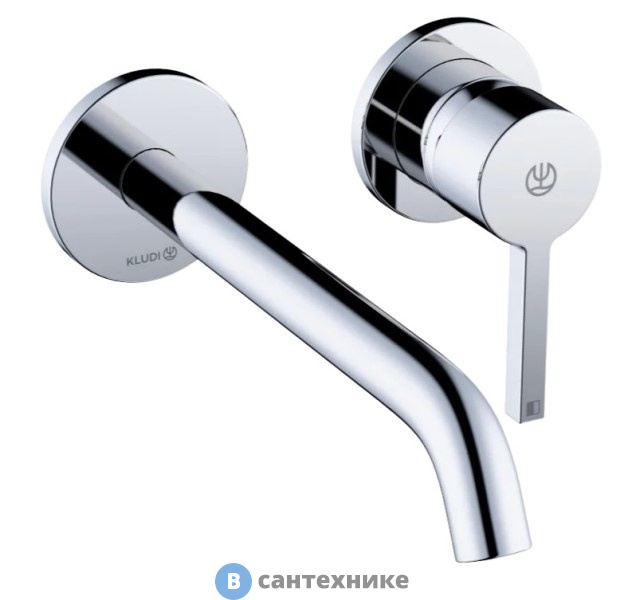 Смеситель Kludi 202450515 NOVA FONTE Pura однорычажный для раковины, внешняя часть, излив 230 мм
