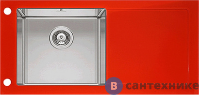 картинка Кухонная мойка IMENZA Passion 1B 1D (100x50) красная левая (IV1011550E)