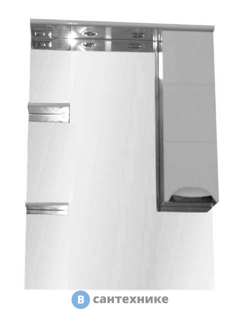 Зеркало-шкаф Loranto Стиль Соло-80 правое с фрезеровкой (800*1025*170) (CS00024672)