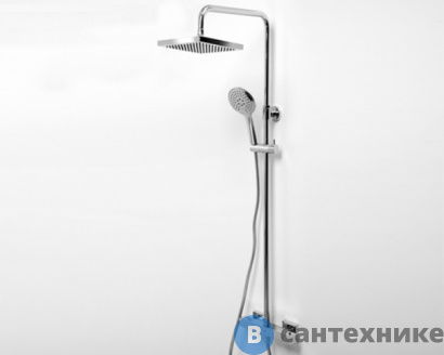 картинка Душевая стойка WasserKRAFT A15502 Thermo со смесителем для душа, 80/110 x 53 см латунь, хромоникелевое покрытие