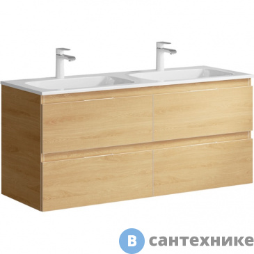 картинка Тумба под раковину Aqwella ACCENT 122 ACC0112DZ (подвесная, дуб золотой)