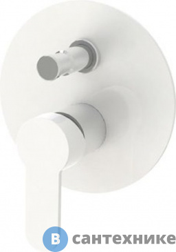 картинка Смеситель Cezares LACONICO-C-VDI-BLC встраиваемый, с переключателем, bianco lucido/cromo