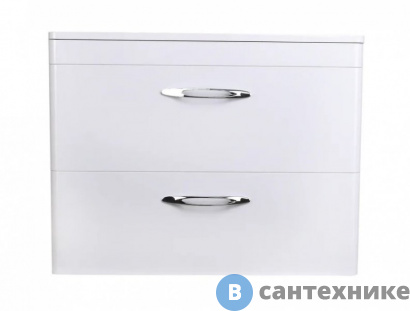 картинка Тумба под раковину Style line Каре 80 (2 ящ.) Люкс белая, подвесная PLUS (2000949234274)