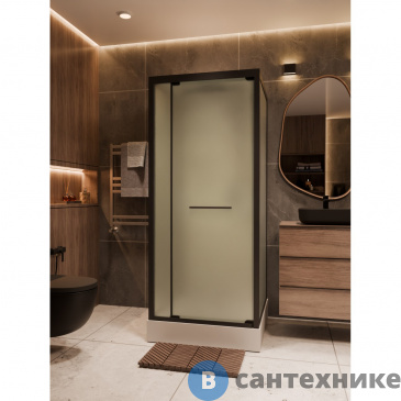 картинка Душевая кабина Frank F401 М Black низкий поддон, матовое стекло