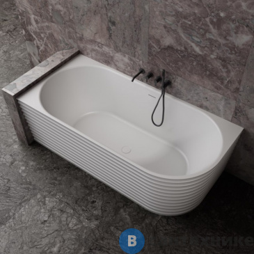 картинка Ванна ABBER Stein AS9651 L из искусственного камня белая матовая