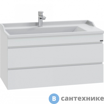 картинка Тумба под раковину СанТа Марс 100 2 ящ. подвесная (ум. Сириус 100 литой мрамор) (700299)