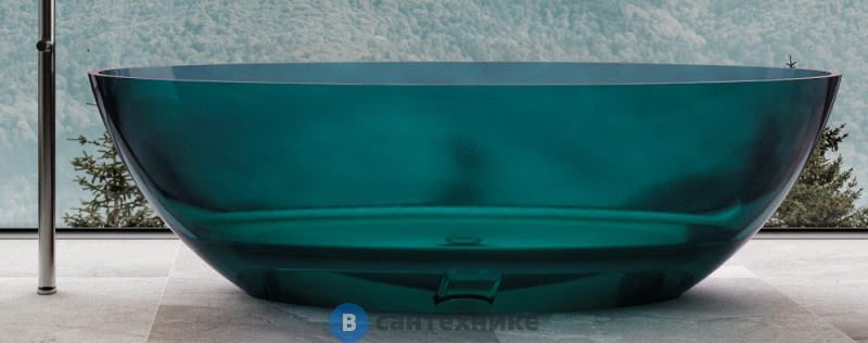 Ванна ABBER Kristall AT9702Aquamarin 180х85 прозрачная бирюзовая