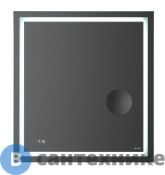 Зеркало AM.PM Gem M91AMOX0653WG с контурной LED-подсветкой, встроенными часами и линзой, 65 см