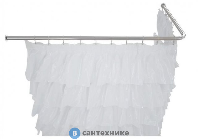 Карниз для ванны Aquanet (1800 х 800) Г -образный нерж.ст. (165118)