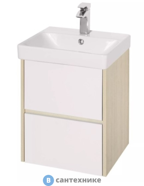 Тумба под раковину Акватон Сканди 45 Белый/Дуб Верона (1A251601SDB20)