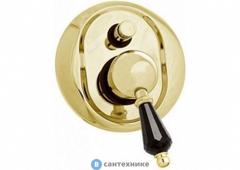 Смеситель Cezares VINTAGE-VDIM-03-Sw-N встраиваемый, для душа с переключателем SwarovNero