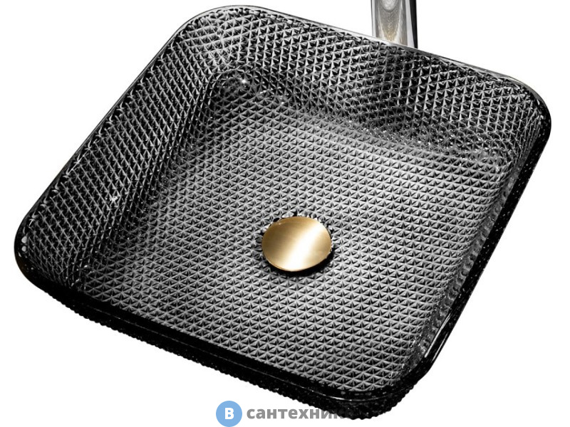 Раковина ABBER Glas AK2311B накладная стеклянная, чёрная