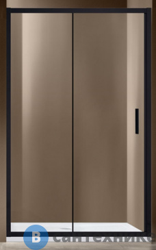 картинка Душевая дверь Vincea Garda VDS-1G110CLB, 1100, черный, стекло прозрачное