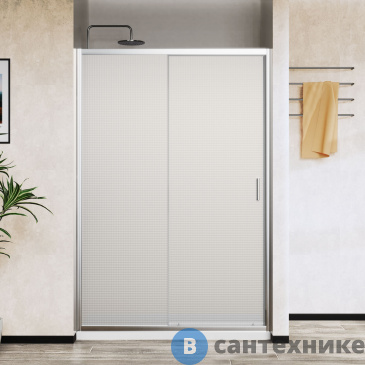 картинка Душевая дверь Vincea City VDS-5CT140MT, 1400, хром, стекло текстурное