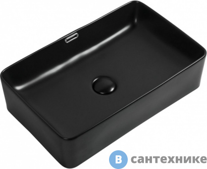 картинка Раковина Aquanet PERFECT-3-MB керамическая накладная 550х350х140, чёрный матовый (273676)