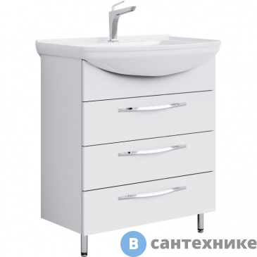 картинка Тумба под раковину Aqwella ALLEGRO 76 Agr.01.07/3 (напольная, белый)
