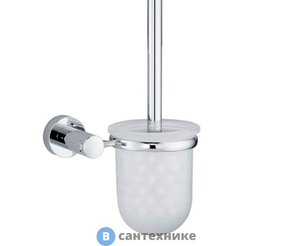 Щетка для унитаза WasserKRAFT Donau K-9427 металл, хромоникелевое покрытие, матовое стекло