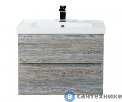 картинка Тумба под раковину Art & MAX TECHNO AM-Techno-700-2C-SO-LW635 подвесная с двумя выкатными ящиками, сосна