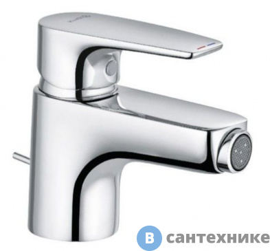 картинка Однорычажный смеситель Kludi PURE&SOLID 342160575 на биде, с донн. клапаном