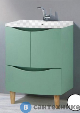 картинка Тумба под раковину BelBagno BB800SHVC/BL напольная с двумя распашными дверцами и одним выдвижным ящиком, с доводчиками Bianco Lucido