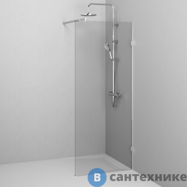 картинка Душевая перегородка АМ.РМ X-Joy W94WI-80-F1-MTE 80x195, стекло прозр. 6 мм, фурнитура мат. хром