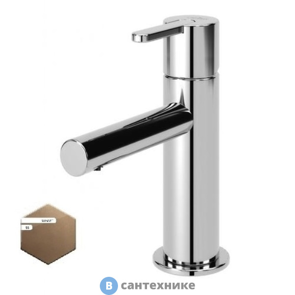 Смеситель Cezares LEAF-LSM1-SS для раковины однорычажный, с донным клапаном, sunset