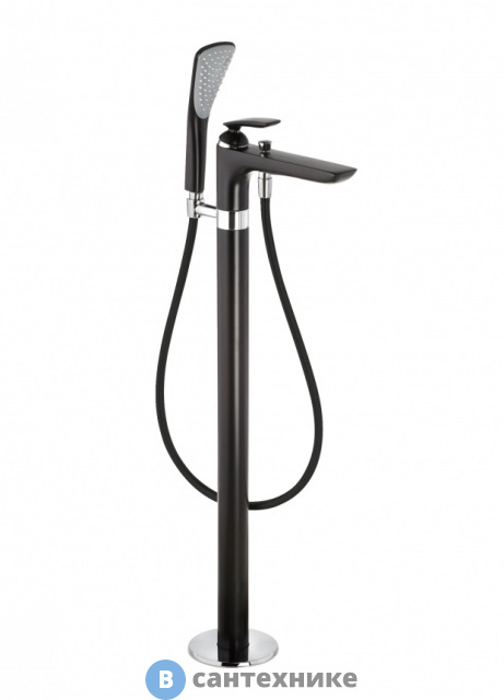 Смеситель Kludi 525908775 BALANCE для ванны и душа, отдельно стоящий, чёрный матовый/хром