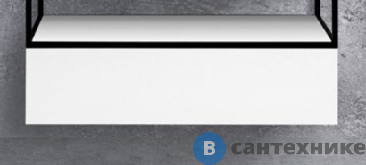 картинка Тумба под раковину Cezares CADRO-100-1C-SO-BG-BLUM под металлический каркас подвесная с одним выкатным ящиком c механизмами PUSH (BLUM) и функцией плавного закрывания, без верхней крышки Bianco Ghiaccio (100x46x25)