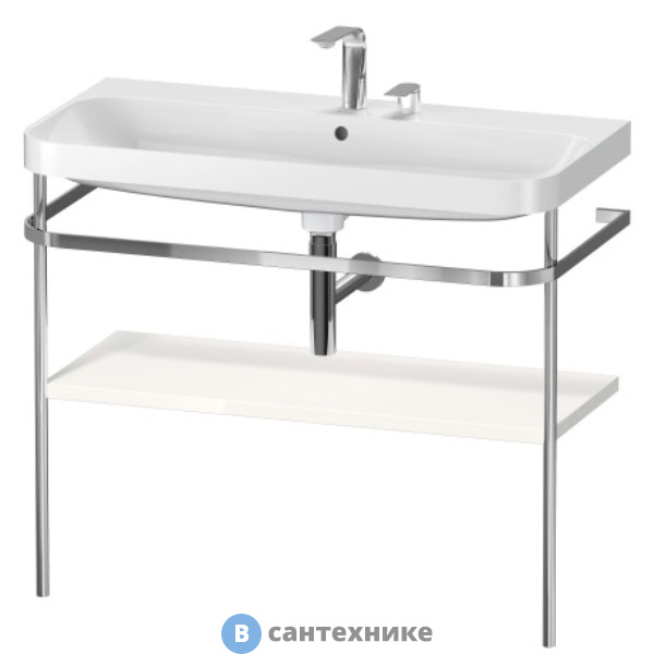Консоль напольная Duravit Happy D.2 Plus с умывальником 975х490х850 мм, с 1 отв под смесит, 1 ящик, белый глянцевый (HP4838O2222)