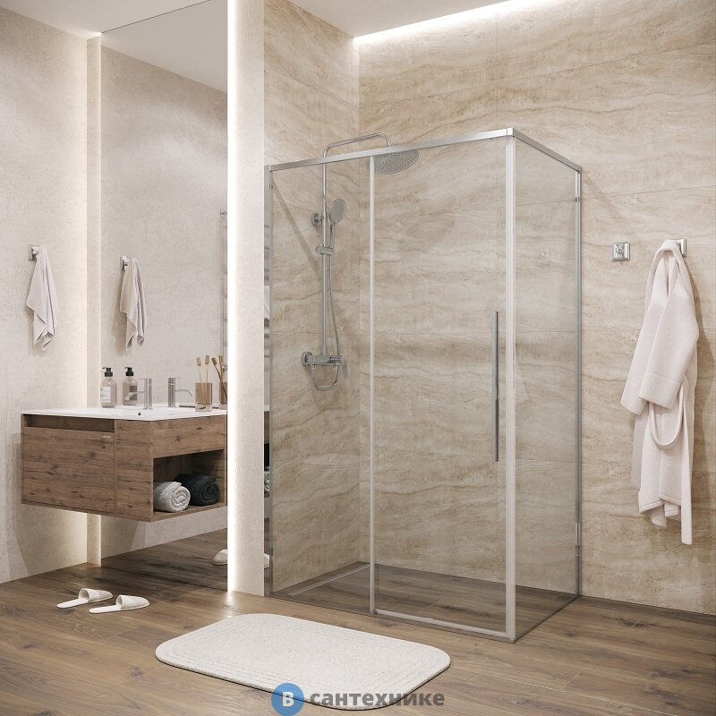 Душевое ограждение Grossman Galaxy (110х100х195) раздвижная, хром, стекло прозрачное (120.K33.01.1110.10.00)
