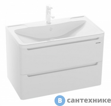 картинка Тумба под раковину Grossman АДЕЛЬ-80 см подвесная, с 2-я ящ. белая (под ум. Адель-80)