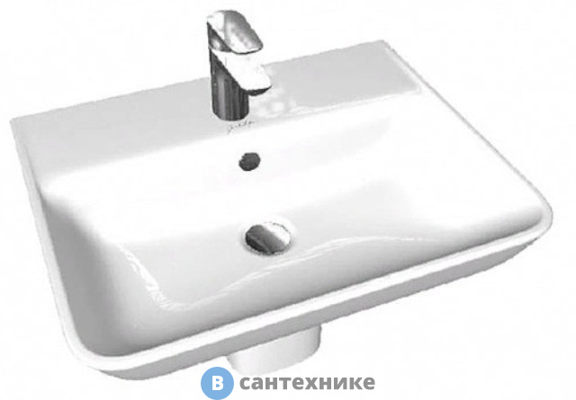 Раковина подвесная Jacob Delafon STRUKTURA EGF112-00 с отв. д/смесителя, с переливом /50x40/ (белый)