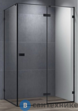 картинка Душевой уголок Cezares BELLAGIO-AH-1-140/80-C-NERO 1400x800x1970, без поддона