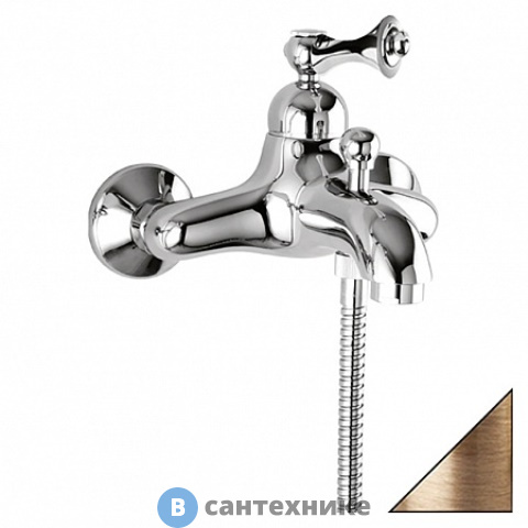 Смеситель Cezares MARGOT-VM-02-M для ванны и душа бронза, ручка бронза