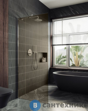 картинка Душевая перегородка в профиле MaybahGlass 1950*890 стекло 8 мм бронза (MGD-691-5ш)