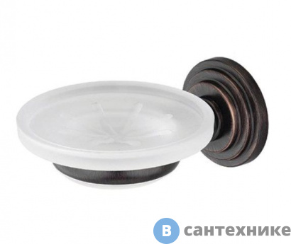 картинка Мыльница WasserKRAFT Isar K-7329 стеклянная металл, матовое стекло, покрытие "темная бронза"