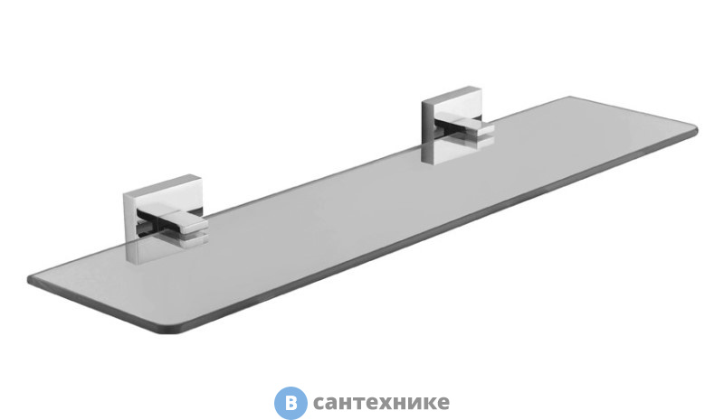 Полка AZARIO RINA стеклянная 52 см, хром (AZ-87003)