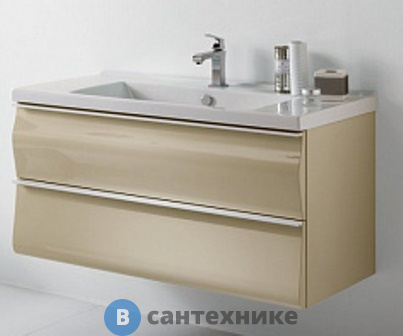 Тумба под раковину Cezares GLISS GLISS85C.07 с двумя выдвижными ящиками, Tortora Laccato Lucido