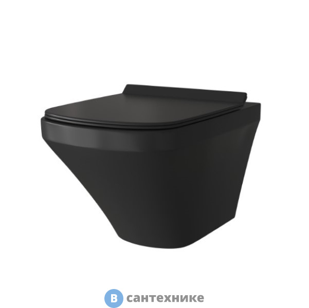 Унитаз подвесной Grossman GR-4440BMS чёрный матовый, безободковый