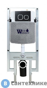 картинка Инсталляция WELTWASSER WW AMBERG 497 ST BL для унитаза, чёрная кнопка