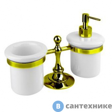 картинка Стакан Cezares OLIMP-TDT-03/24-M и диспенсер настольные, золото