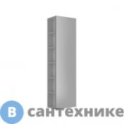 Шкаф-пенал Keuco PLAN 32931290002 высокий, 1 дв., петли R, с бок. полочками, 480x1750x300 мм, к/ф: инокс матовый