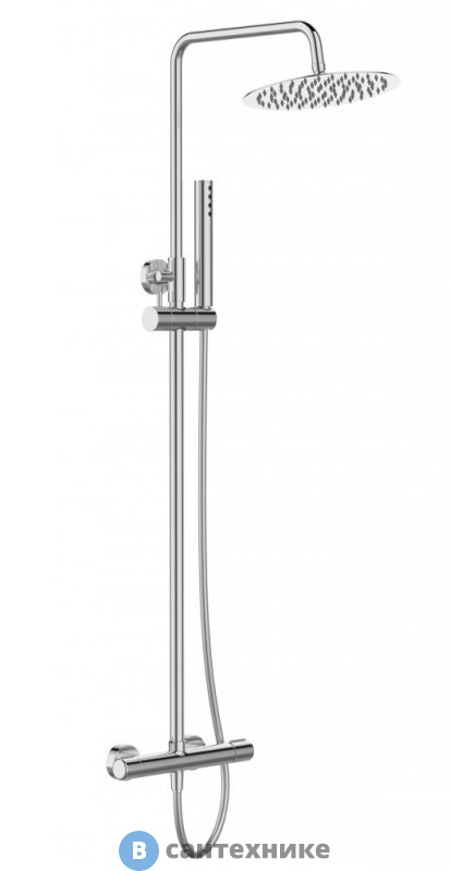 Душевая стойка BelBagno UNO-DOCM-CRM со смесителем для верхнего и ручного душа, хром