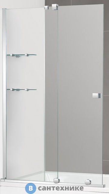 Шторка Cezares STREAM-VFS-11-100/150-C-Cr на ванну с полками