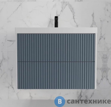 картинка Тумба под раковину Style line подвесная Стокгольм 80, Classic 80, (2 ящ.) графит софт, PUSH (4650134473308)