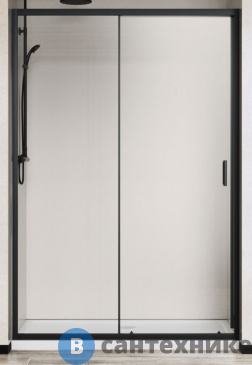 картинка Душевая дверь Vincea City VDS-5CT120CLB, 1200, черный, стекло прозрачное