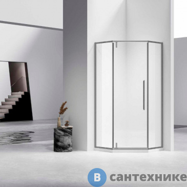 картинка Душевой уголок Vincea Slim-N VSP-4SN900CLGM, 900*900, вороненая сталь, стекло прозрачное, без поддона