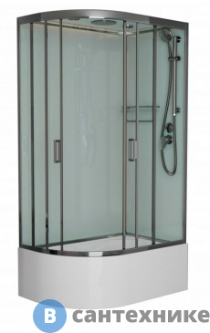 картинка Душевая кабина Frank F412/2R М Brilliant правосторонняя высокий поддон матовое стекло